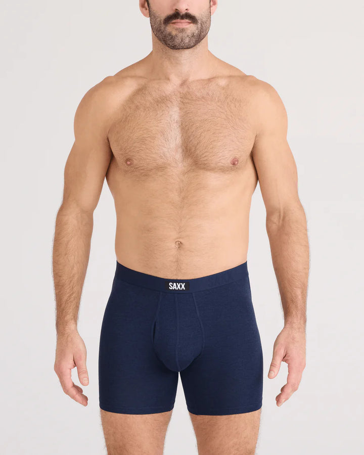 VIBE XTRA SOFT COMFORT BOXER BRIEF 6" "DARK NAVY HEATHER"
