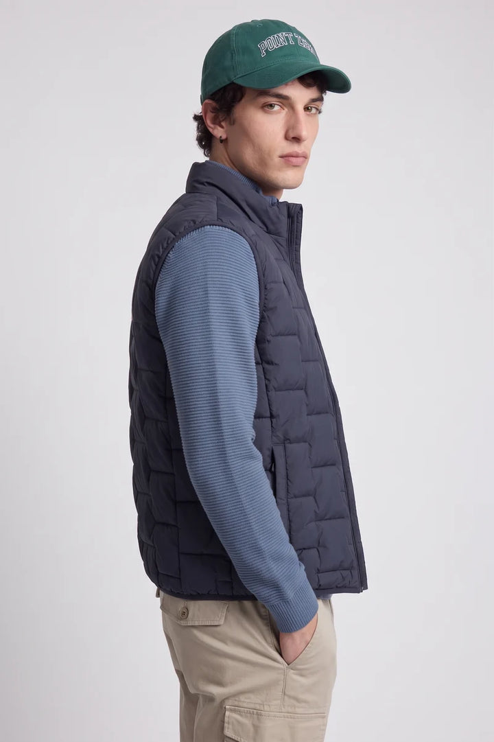 CHAMBLY - ULTRALIGHT QUILTED PUFFER VEST WITH HEAT-SEALED FINISH "NAVY"