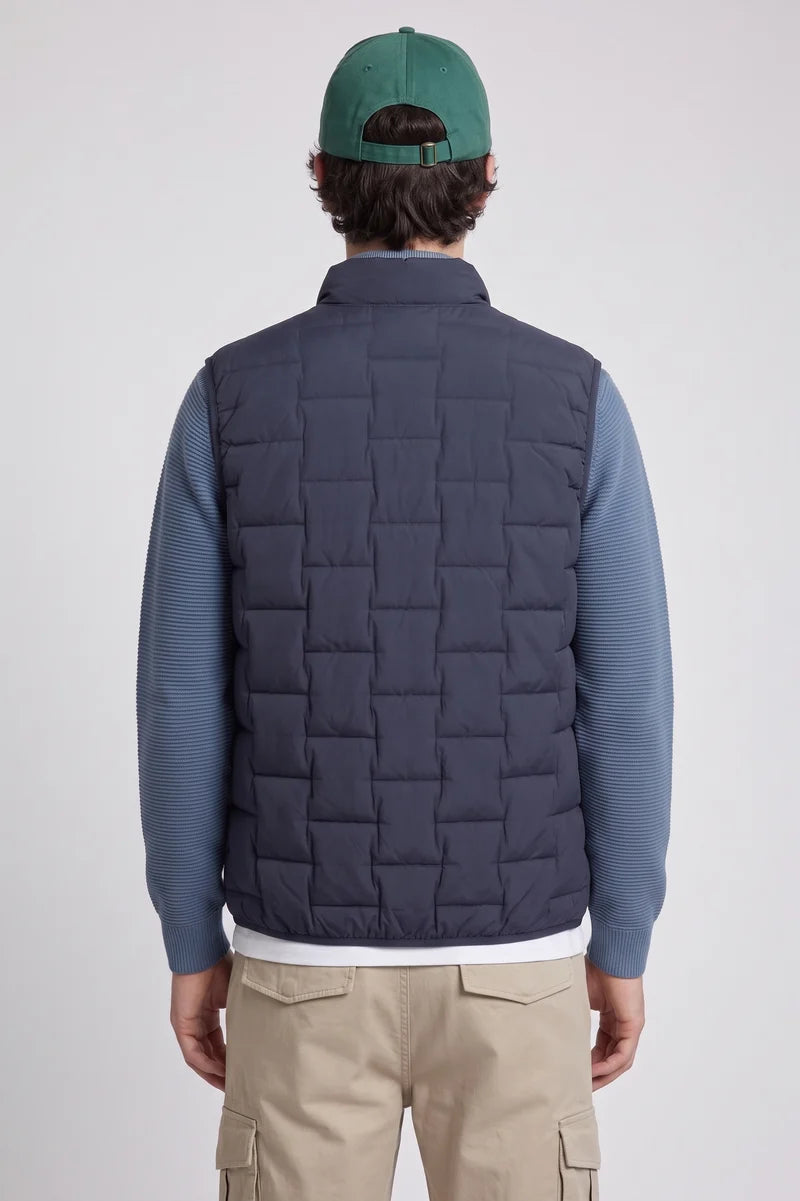 CHAMBLY - ULTRALIGHT QUILTED PUFFER VEST WITH HEAT-SEALED FINISH "NAVY"