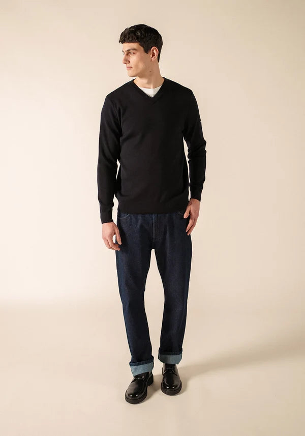 CUIRASSE II V-NECK JUMPER "NAVY"