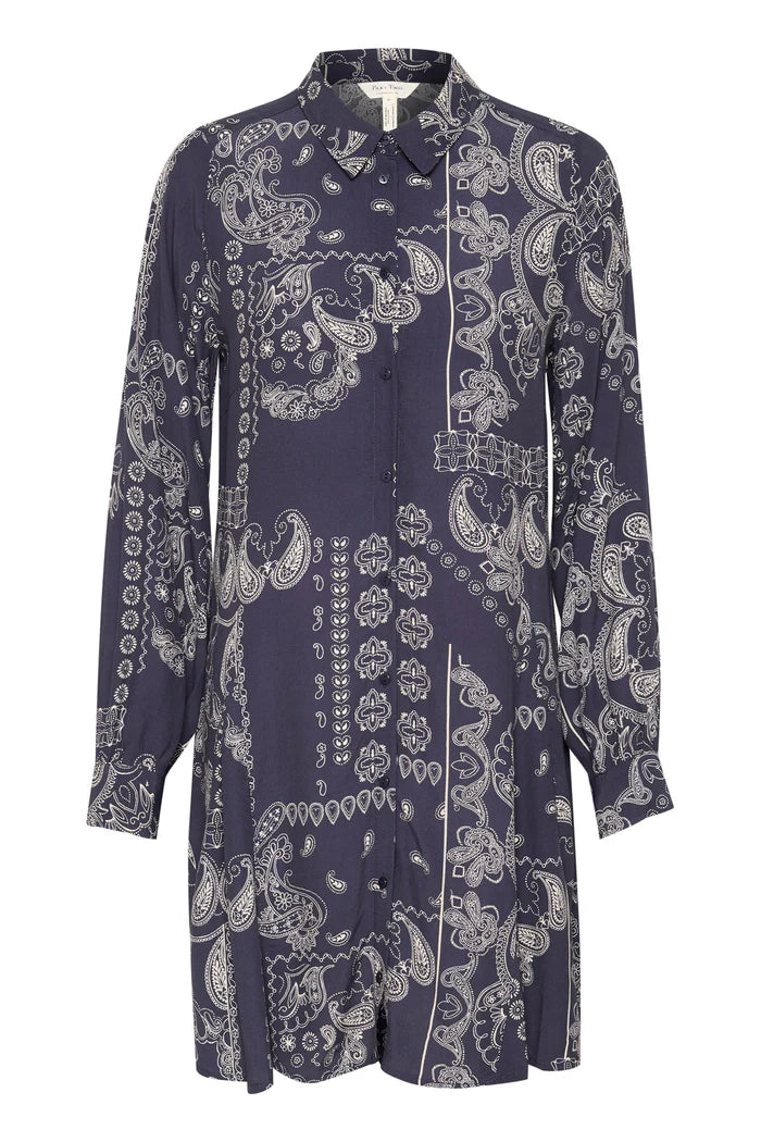 ESILYAPW DRESS "NAVY GRAPHIC PAISLEY"