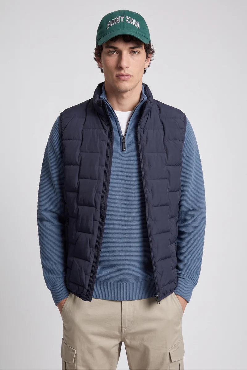 CHAMBLY - ULTRALIGHT QUILTED PUFFER VEST WITH HEAT-SEALED FINISH "NAVY"