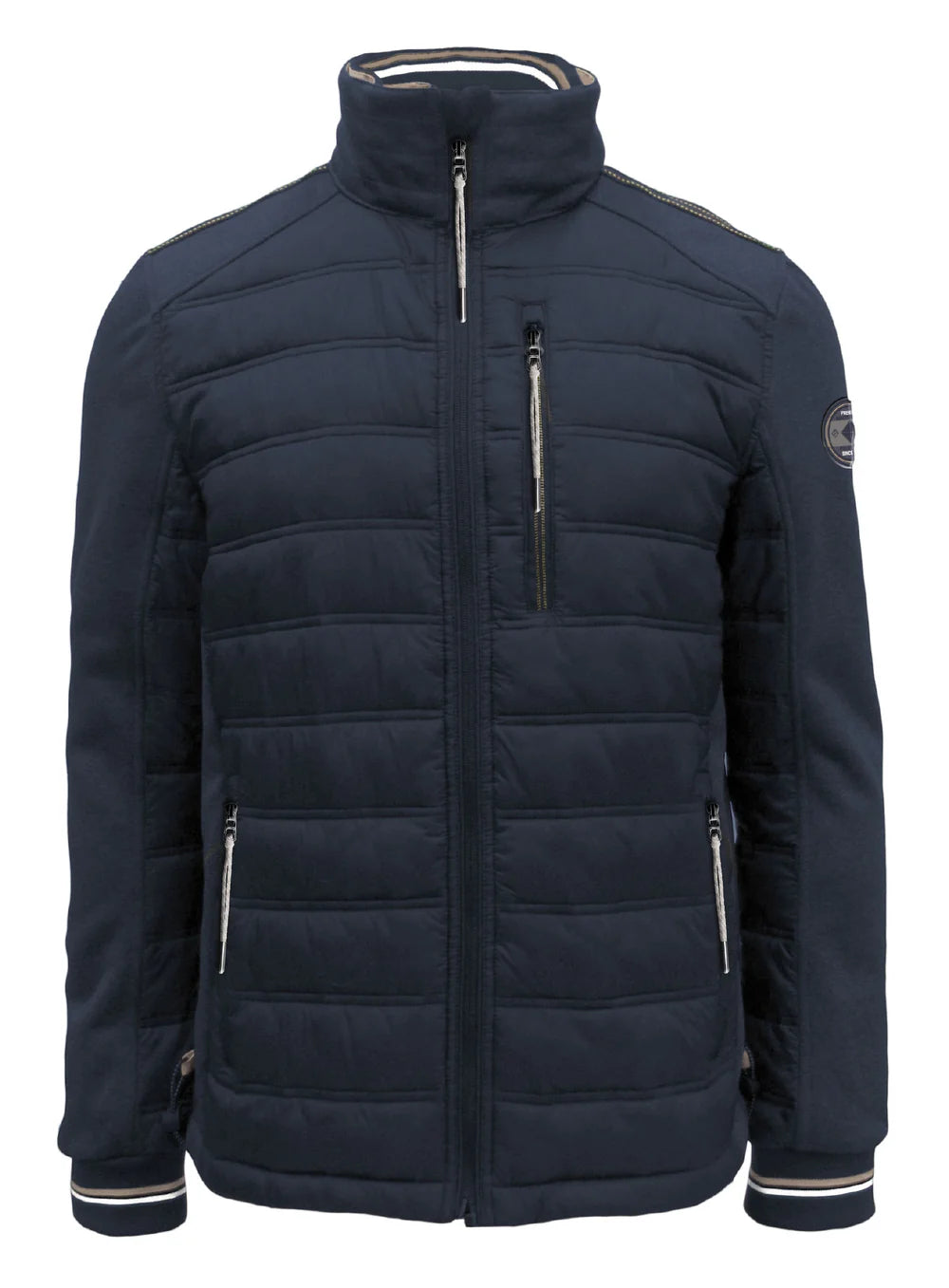 WALTER - CUT AND SEW TEXTURED NYLON TRANSITIONAL JACKET "NAVY"