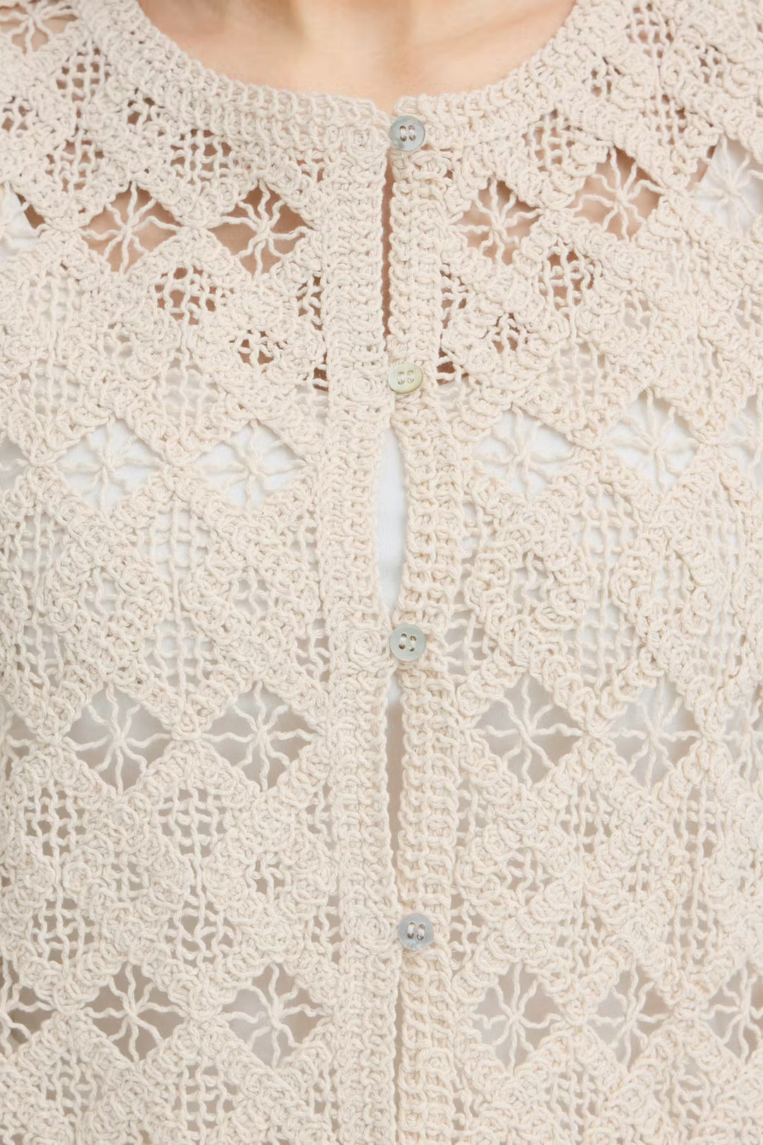 IHNEKLA TOP "BIRCH/WHITE"