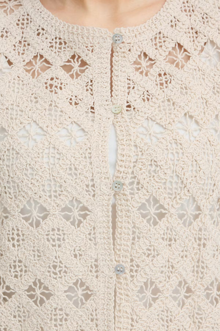 IHNEKLA TOP "BIRCH/WHITE"