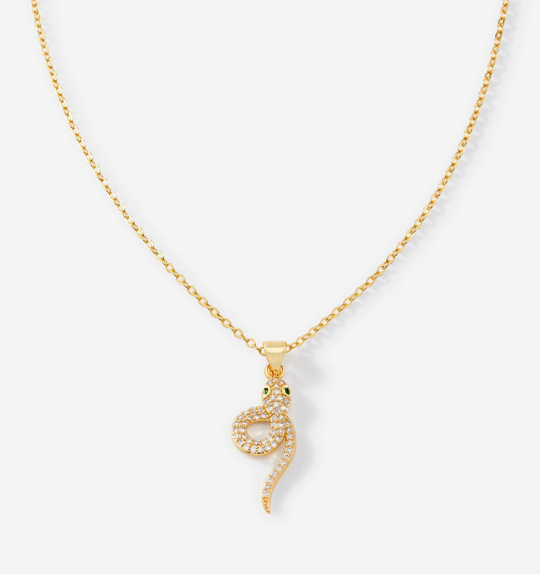 GOLD PLATED SNAKE PENDANT NECKLACE