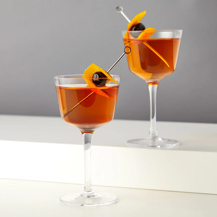RAYE ANGLED CRYSTAL NICK &amp; NORA GLASSES, SET OF 2