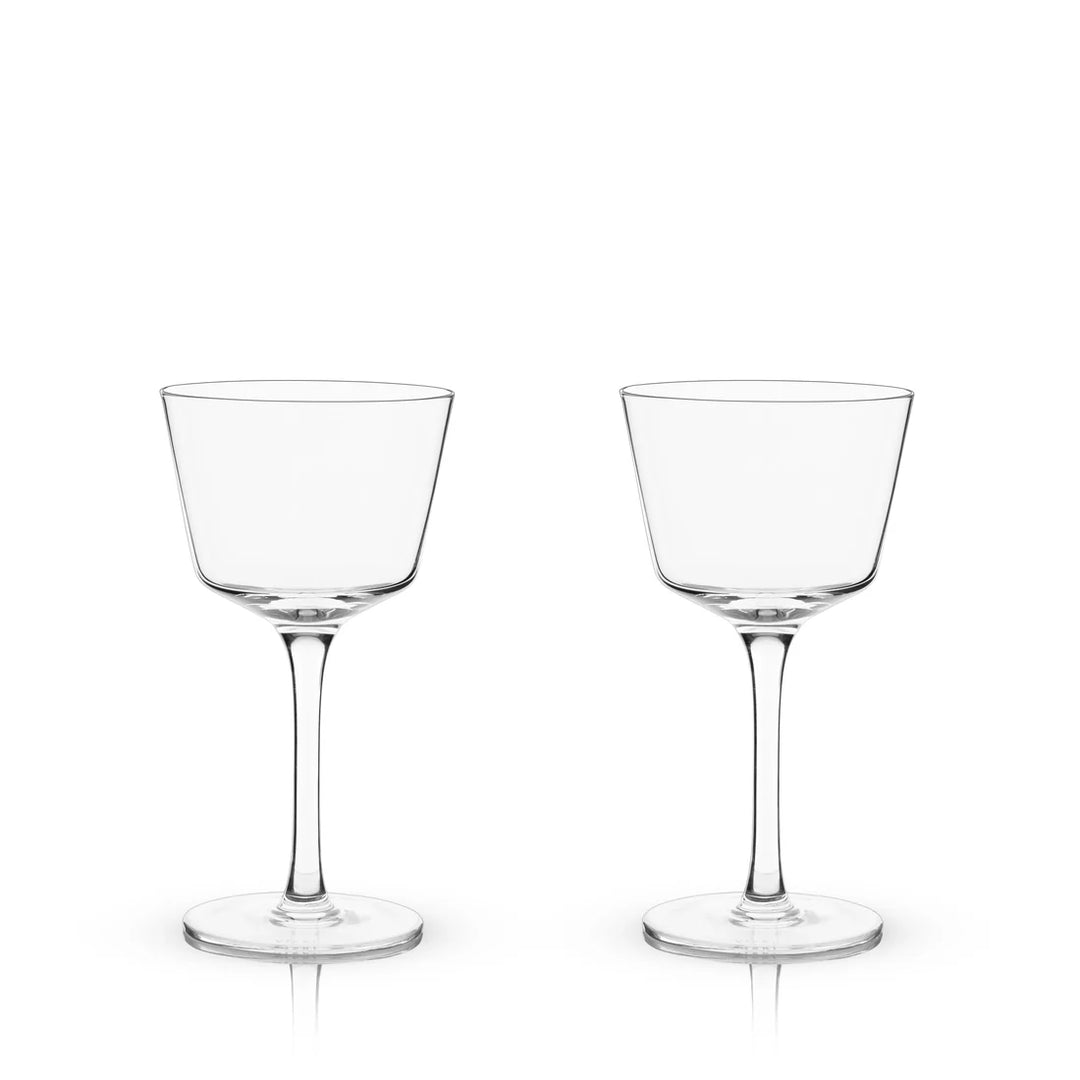 RAYE ANGLED CRYSTAL NICK &amp; NORA GLASSES, SET OF 2