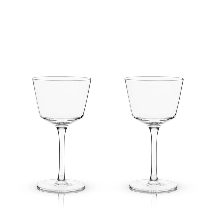RAYE ANGLED CRYSTAL NICK &amp; NORA GLASSES, SET OF 2
