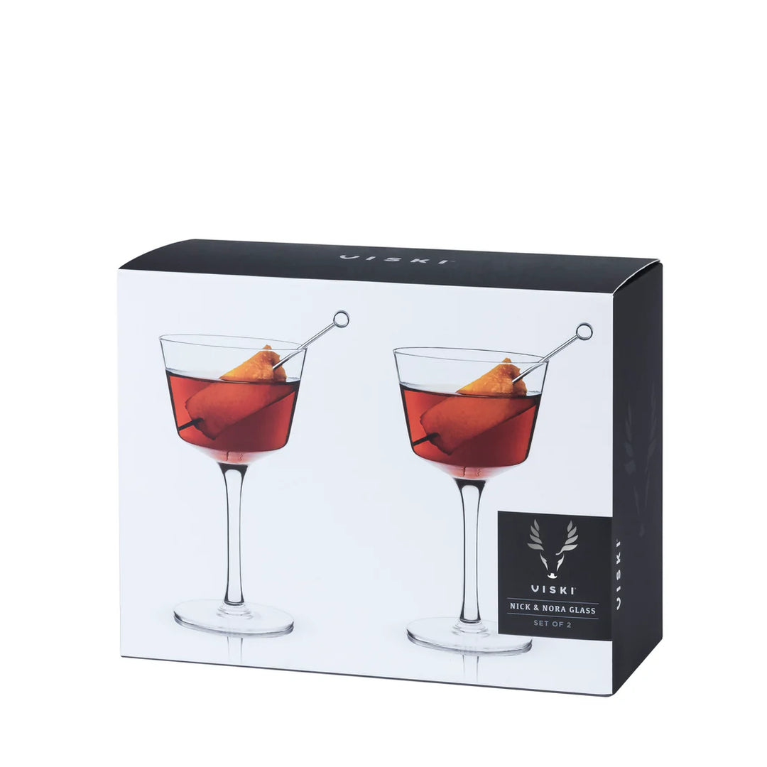 RAYE ANGLED CRYSTAL NICK &amp; NORA GLASSES, SET OF 2