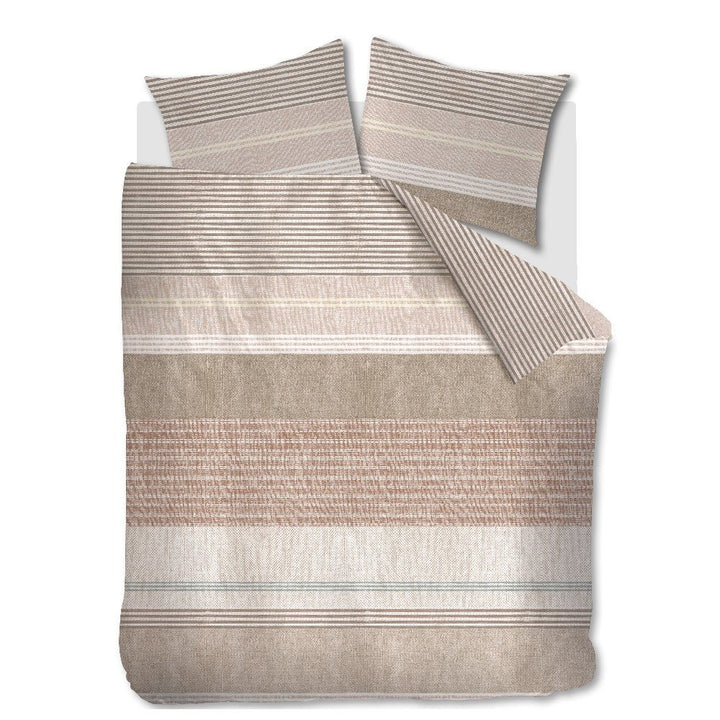 NOUGATINE STRIPED DUVET COVER DOUBLE/QUEEN + 2 PILLOW SHAMS