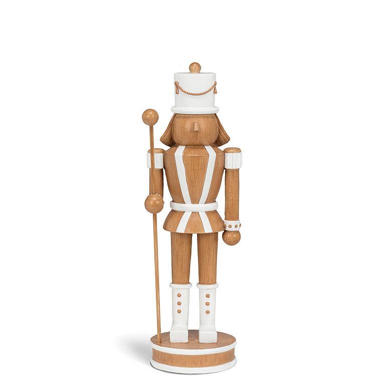 MEDIUM NUTCRACKER WITH SPEAR - WHITE/BRONZE 13''H