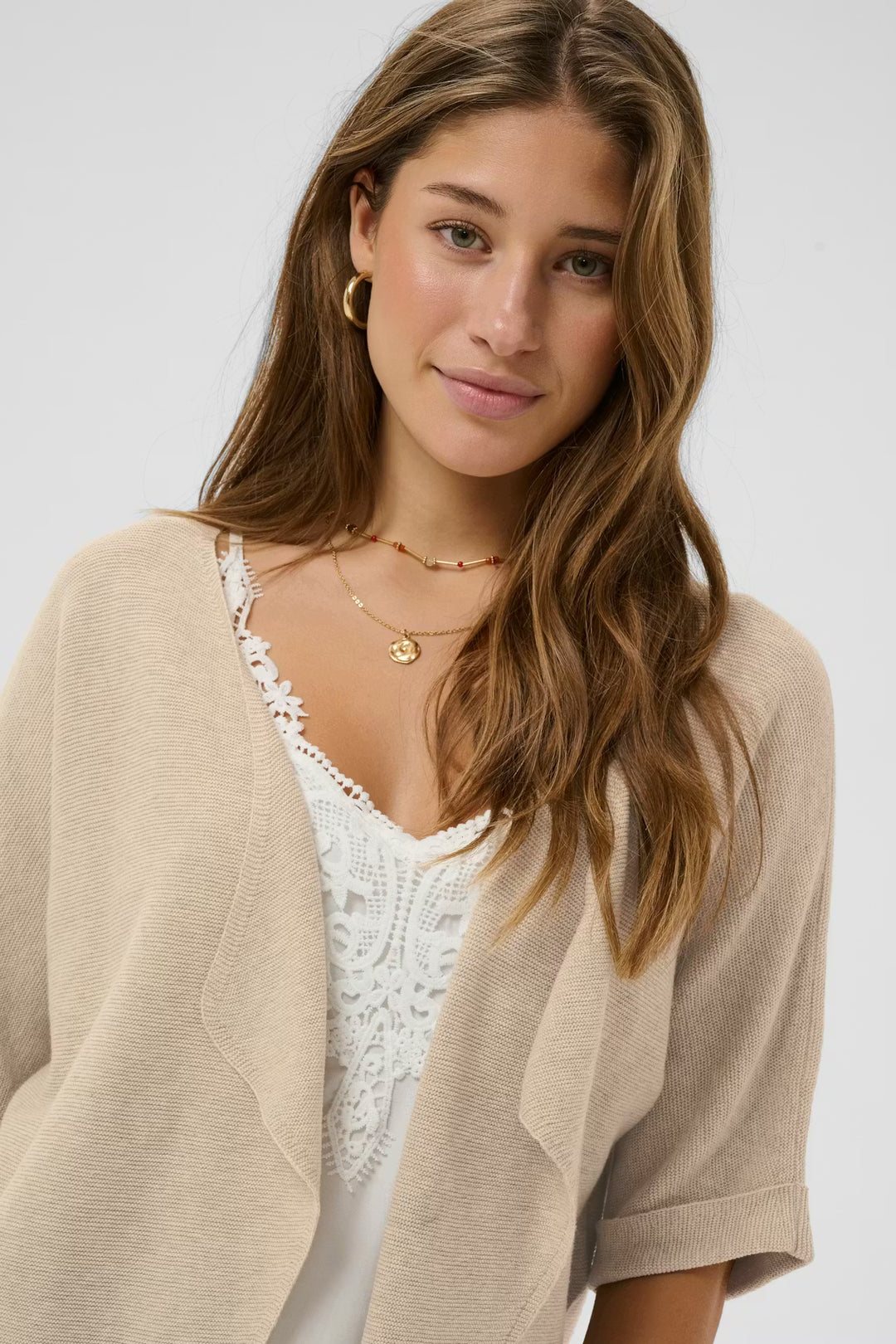 CRSILAR KNIT BOLERO "OAT MELANGE"