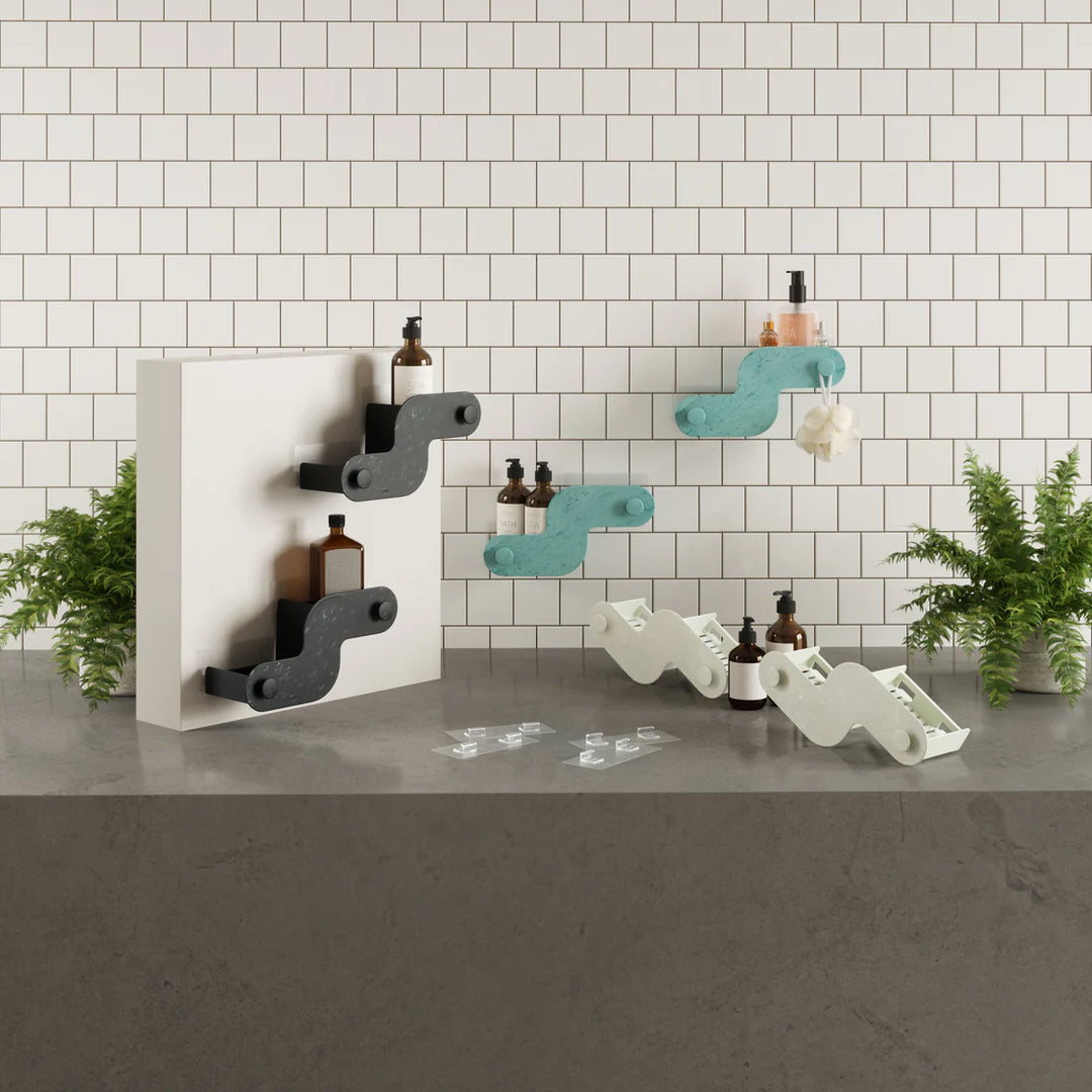 NAMI ADHESIVE SHOWER BINS - SET OF 2 "OCEAN SAND"