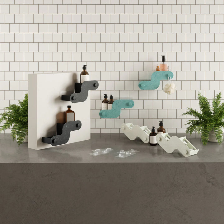 NAMI ADHESIVE SHOWER BINS - SET OF 2 "OCEAN SAND"