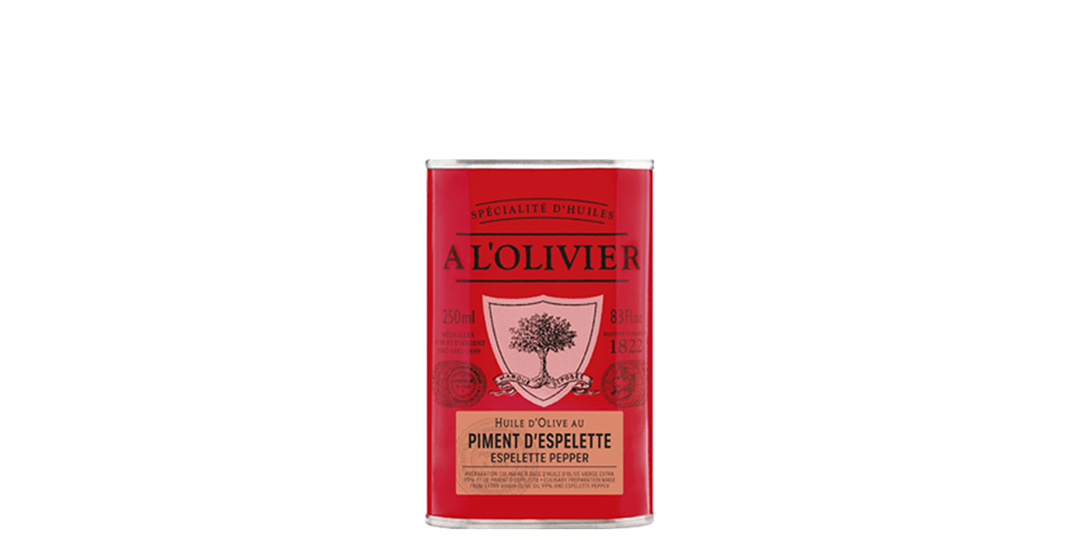 OLIVE OIL NATURALLY INFUSED WITH ESPELETTE PEPPER 250ML
