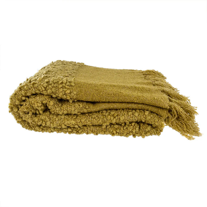 CHALET BOUCLE THROW - OLIVE