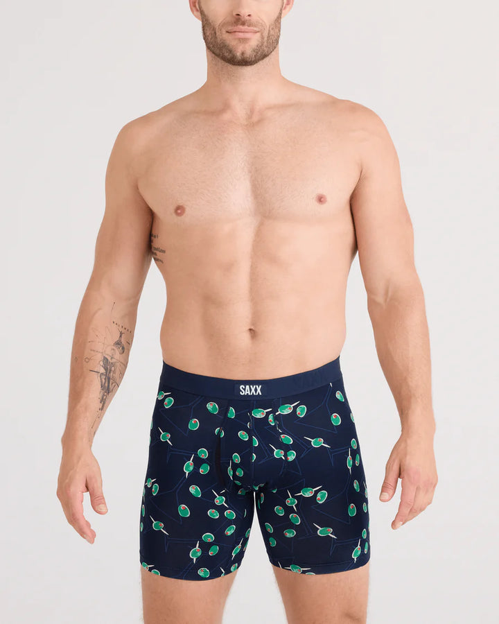 VIBE XTRA SOFT COMFORT BOXER BRIEF 6" "OLIVE YOU-MARITIME"