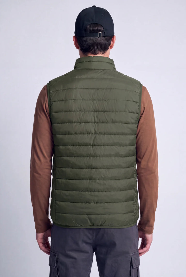 DELSON - ULTRALIGHT QUILTED VEST WITH ACTIVE FIT "OLIVE"