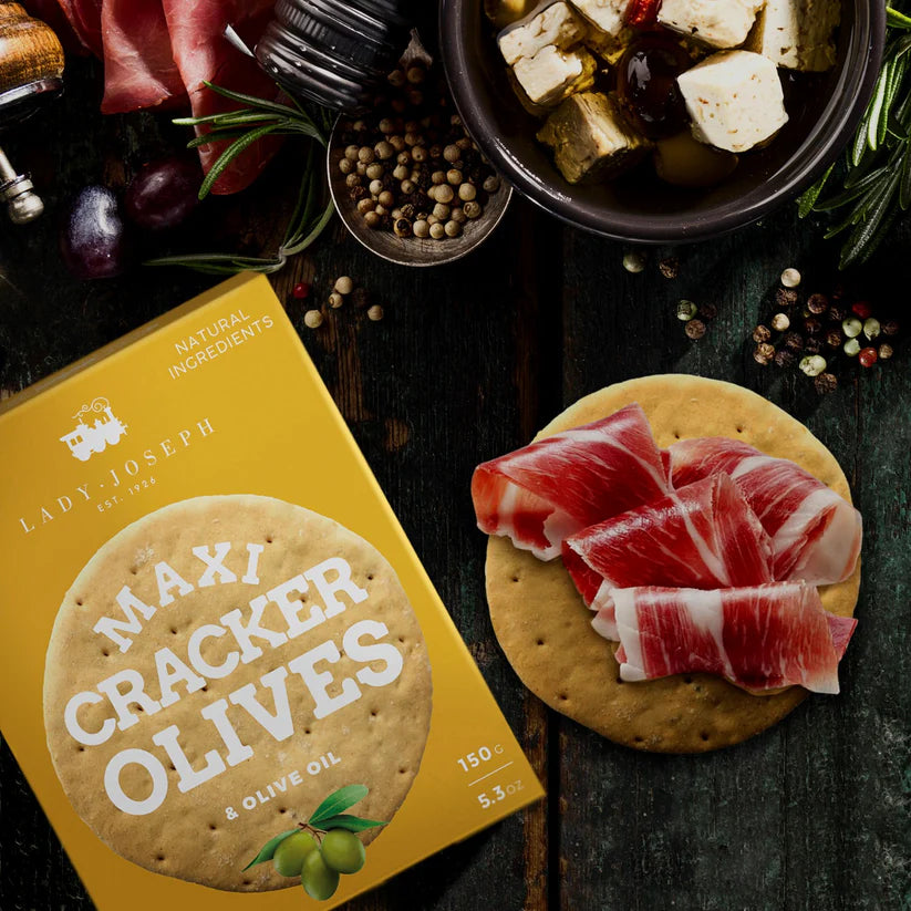 GREEN OLIVES AND OLIVE OIL MAXI CRACKER 150G