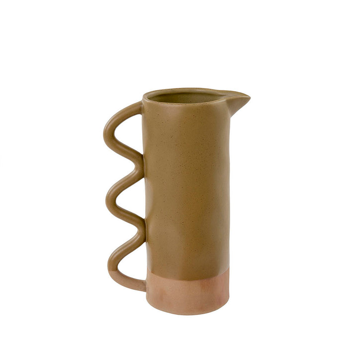 INDABA WAVY PITCHER - OLIVE