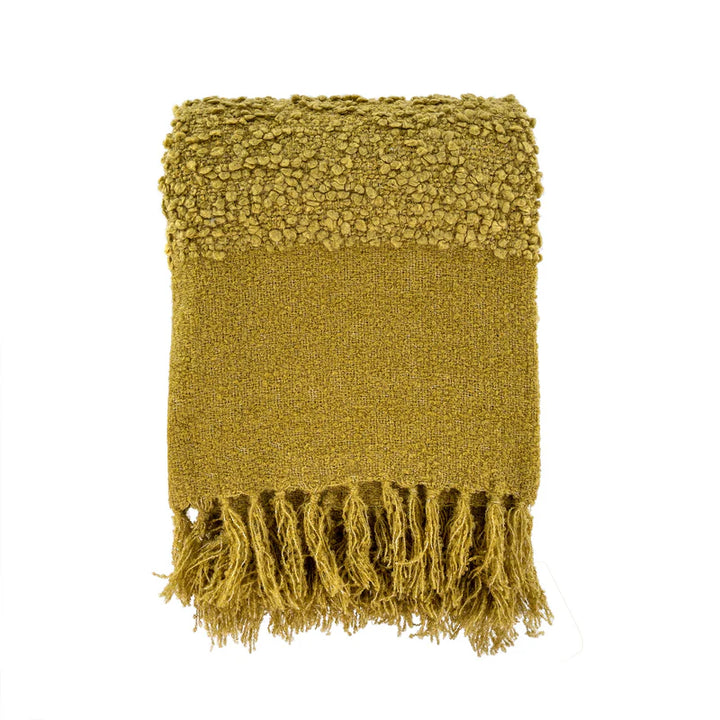 CHALET BOUCLE THROW - OLIVE
