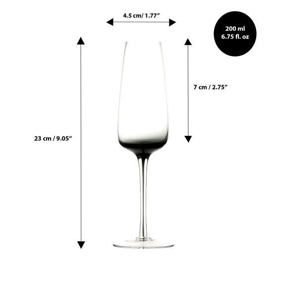 ONYX FLUTE GLASS 200ML - SET OF 4