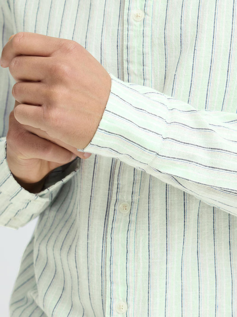 BHABAN STRIPED SHIRT "OPAL BLUE"