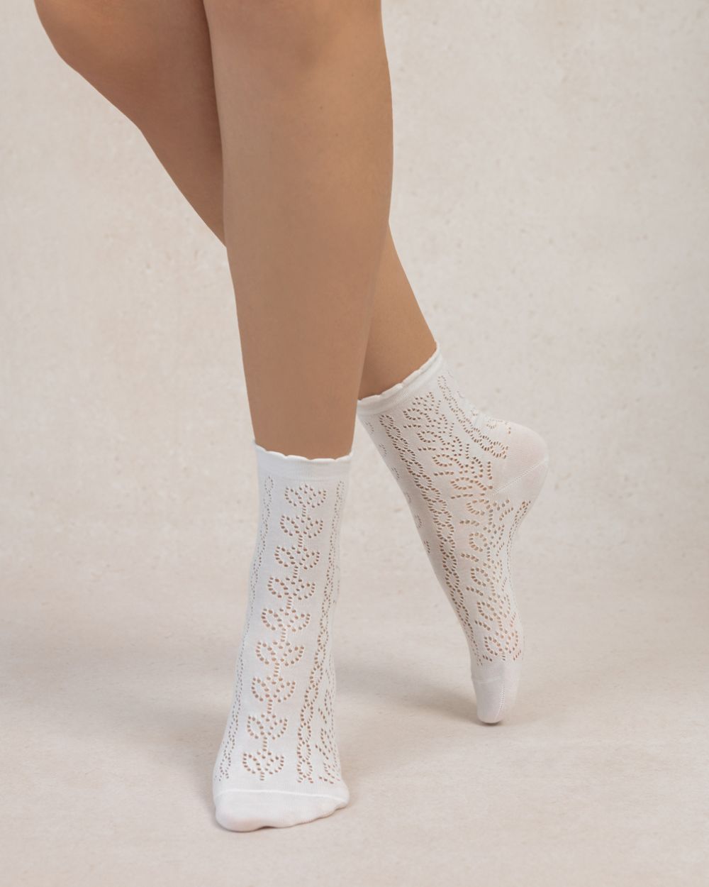 OPENWORK ANKLE SOCKS "WHITE"