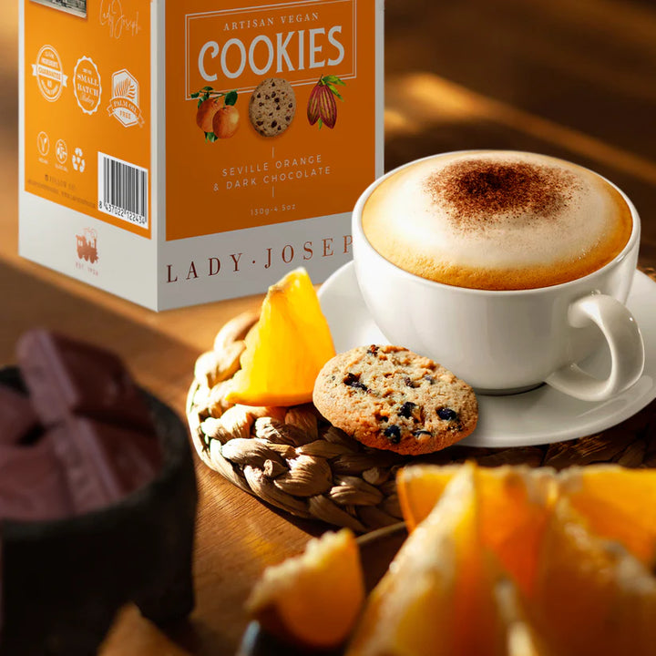 DARK CHOCOLATE AND SEVILLE ORANGE COOKIES 130G