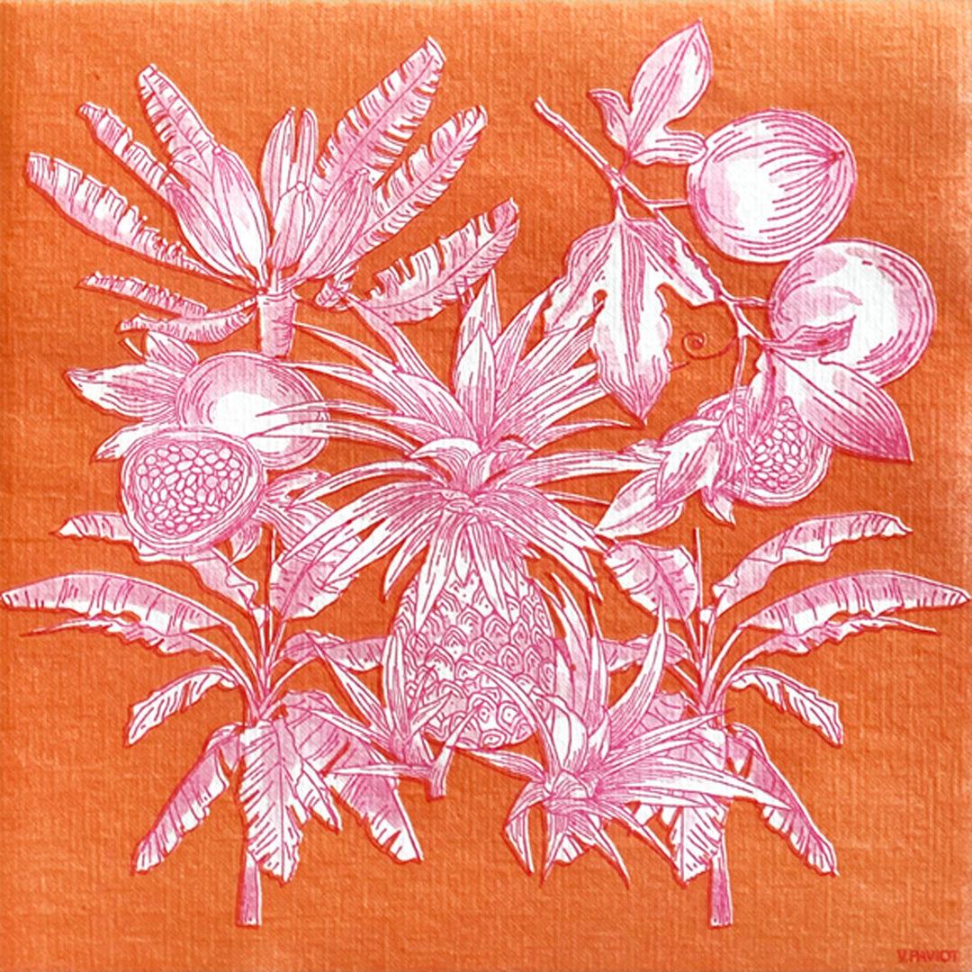 ORANGE EXOTIC FRUITS - COCKTAIL NAPKIN