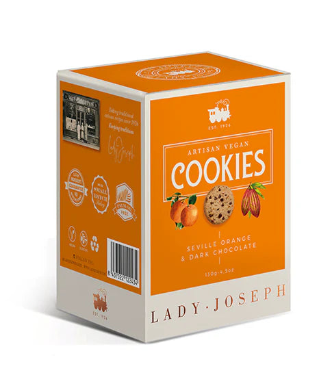 DARK CHOCOLATE AND SEVILLE ORANGE COOKIES 130G