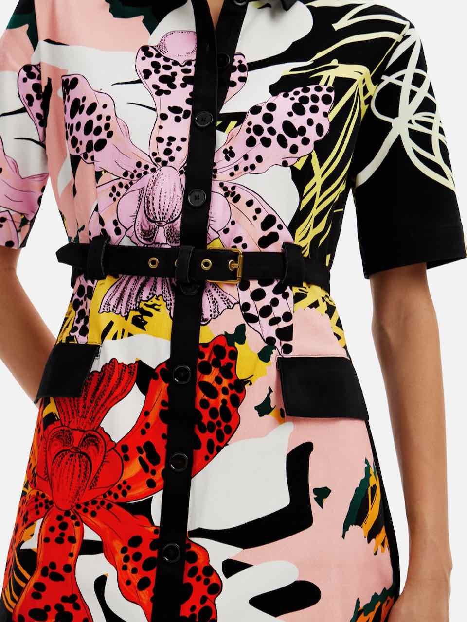 short dress orchids m. christian lacroix M. CHRISTIAN LACROIX ORCHID MINI DRESS Gdaoust.com