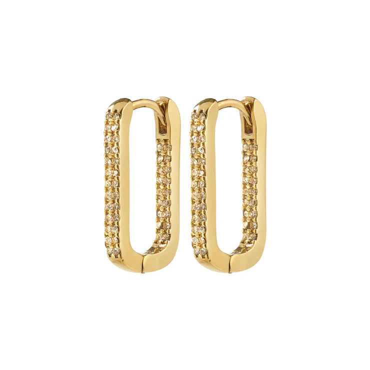PHASE OVAL HOOP EARRINGS "GOLD PLATED"