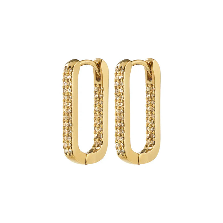 PHASE OVAL HOOP EARRINGS "GOLD PLATED"