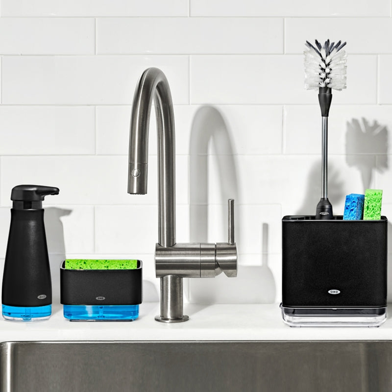 GOOD GRIPS SOAP DISPENSING SPONGE HOLDER "BLACK"