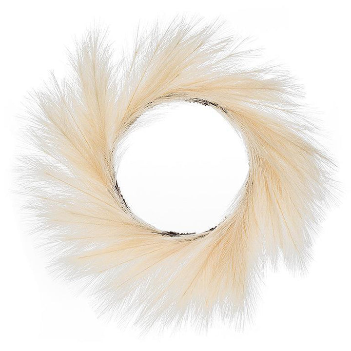 LARGE FAUX PAMPAS WREATH - CREAM 24''D