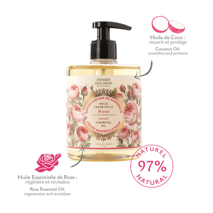 PANIER DES SENS - LIQUID MARSEILLE SOAP ROSE - 500 ml