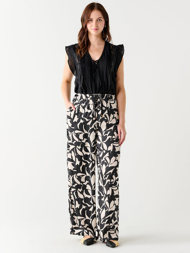 LOOSE PRINTED SATIN PANTS