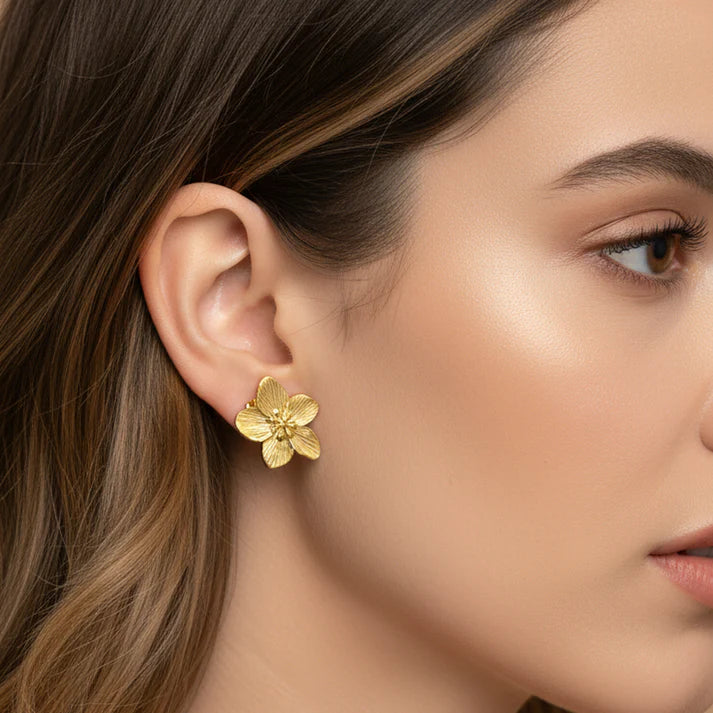 PEACH BLOSSOM CHARM EARRINGS - GOLD