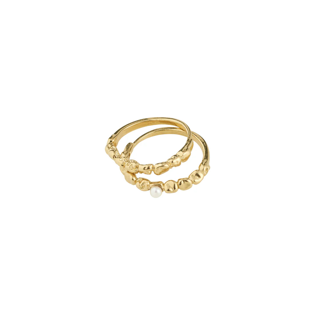 SHIFT RECYCLED PEARL 2-IN-1 RINGS "GOLD-PLATED"