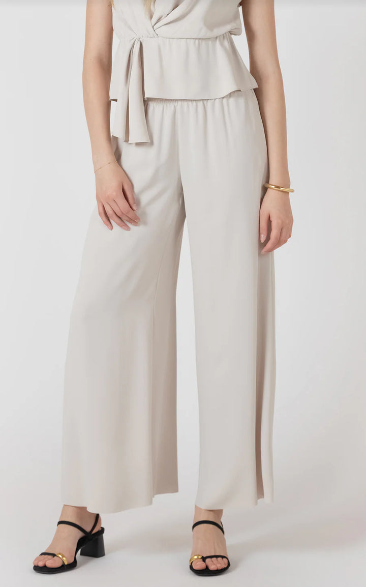 FLOWY WIDE LEG PANTS "MATTE PEARL"