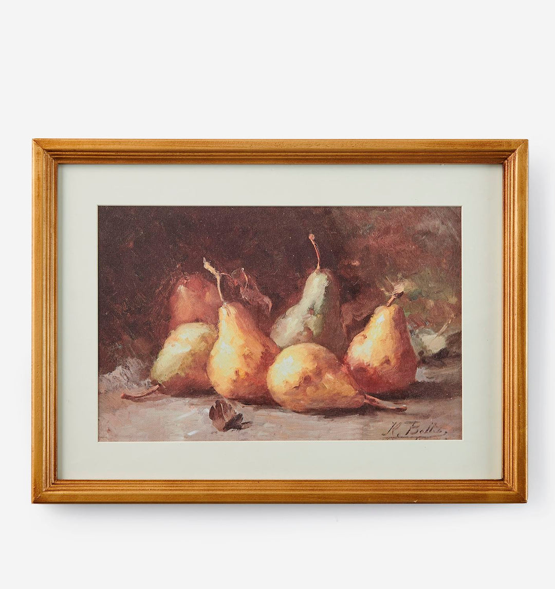 FRAMED PEAR STILL LIFE WALL PRINT