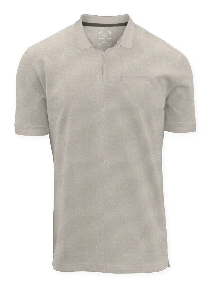 TRENT - BUBBLE JACQUARD POLO "PEBBLE"