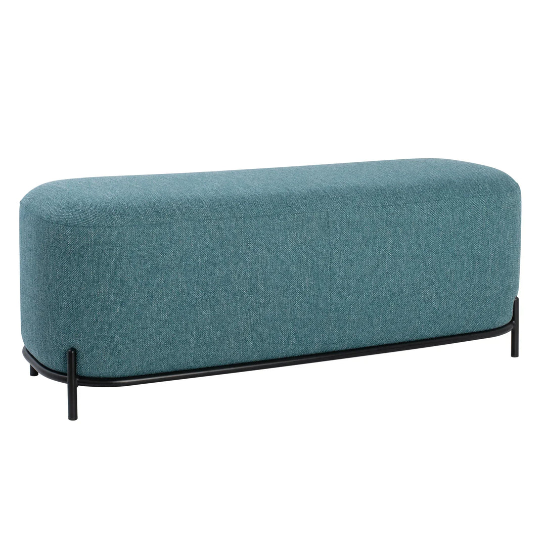PENDER PIN LEG UPHOLSETERED LONG BENCH "BLUE"