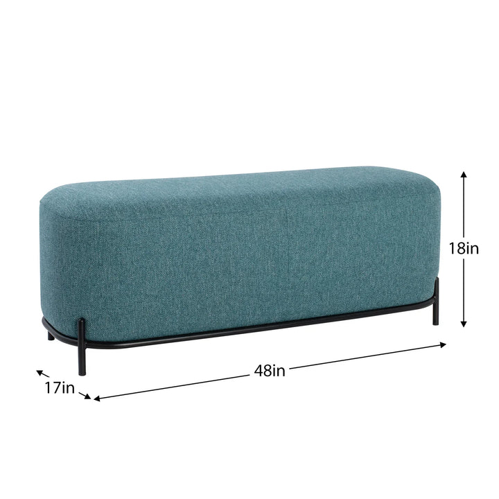 PENDER PIN LEG UPHOLSETERED LONG BENCH "BLUE"