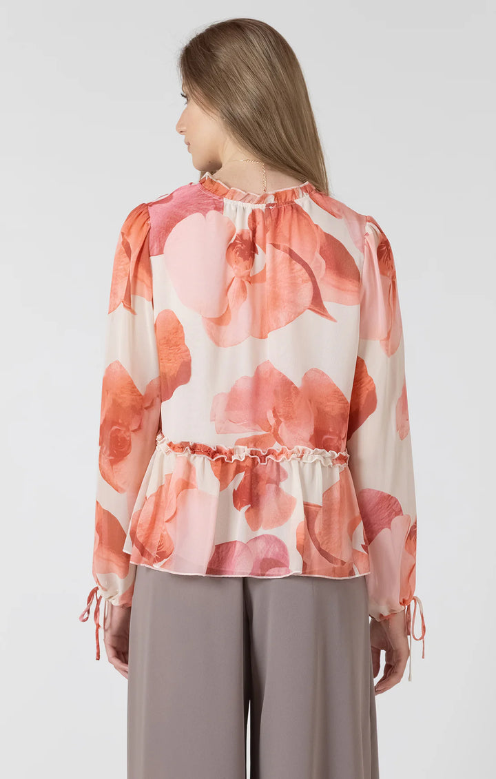 SOFT PEPLUM BLOUSE "ROSE PETALS"