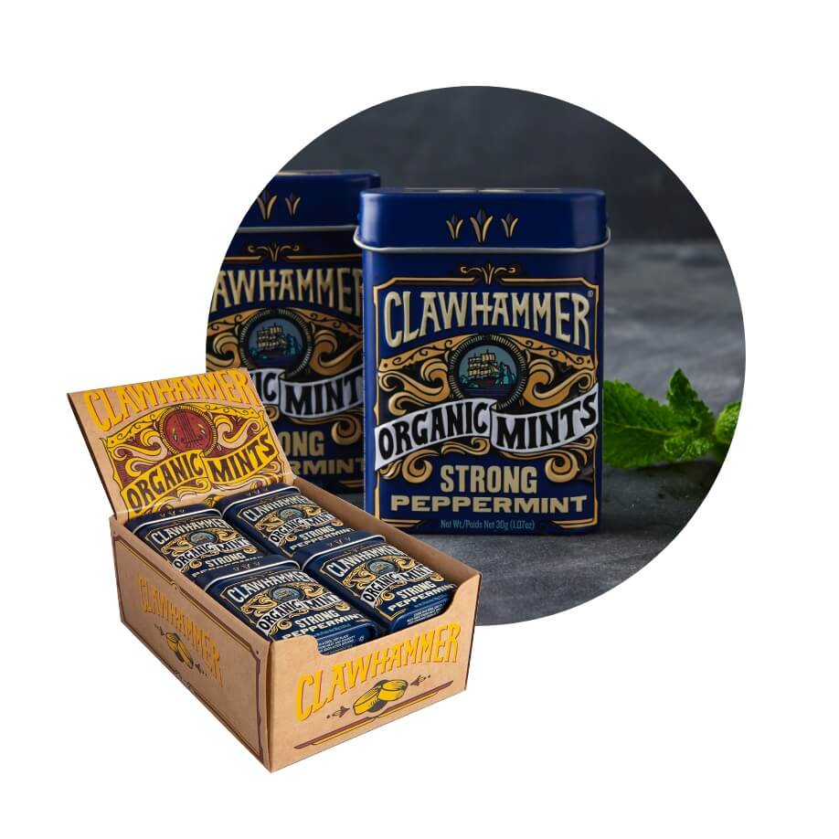 CLAWHAMMER ORGANIC MINTS - STRONG PEPPERMINT