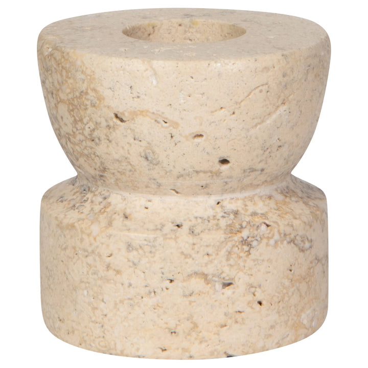 PETRA TRAVERTINE CANDLE HOLDER - SHORT 2"