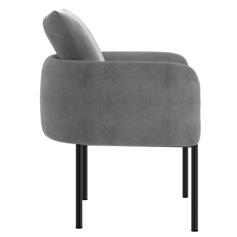 WORLDWIDE PETRIE ACCENT CHAIR GREY/BK LEG